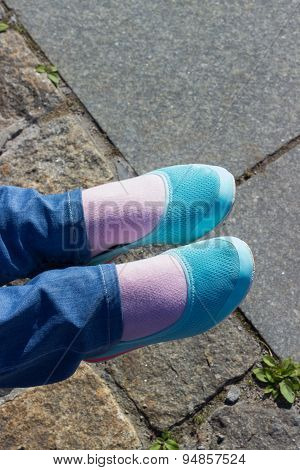 Feet And Shoes. Selfie Image