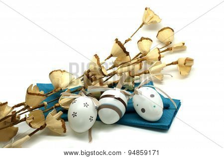 Easter Eggs With Decorative Branch