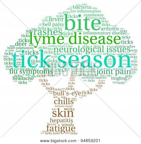 Tick Season Tree Shaped Word Cloud