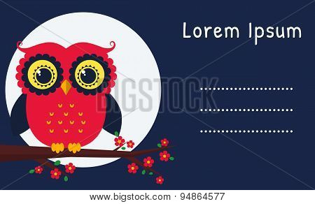 Vector Card With Owl.