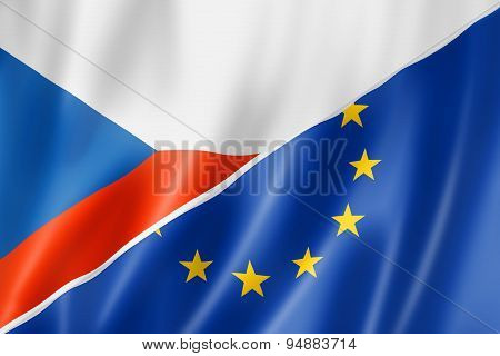 Czech Republic And Europe Flag