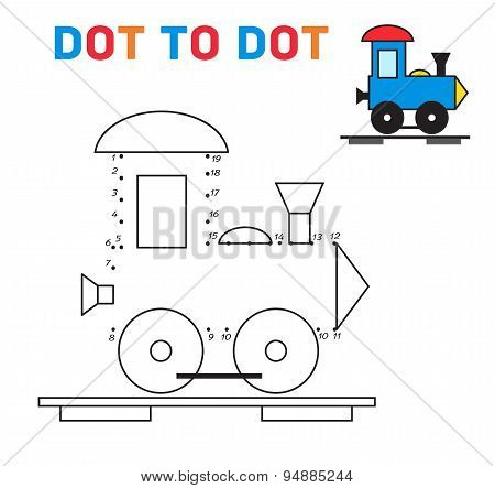 Connect the dots game train vector