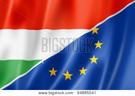 Hungary And Europe Flag