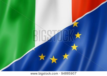 Italy And Europe Flag