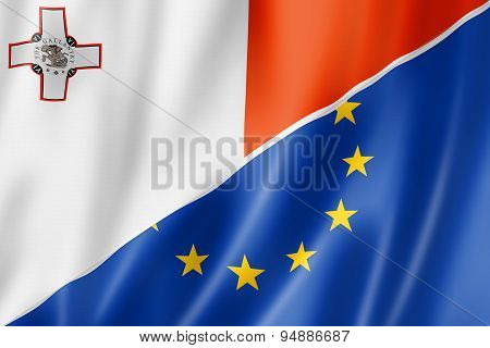 Malta And Europe Flag