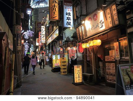 Night life back street Tokyo Japan