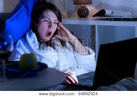 Yawing In Front Of The Computer