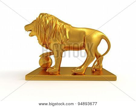 Golden Statue Of A Lion (left View)