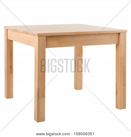 Wooden table isolated on white background. Studio shot