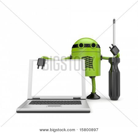 Robot with notebook