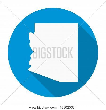 Arizona state map flat icon with long shadow EPS 10 vector illustration.