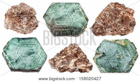 Set Of Various Phlogopite Minerals Isolated
