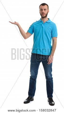 Full Length Portrait Of Bearded Man Isolated
