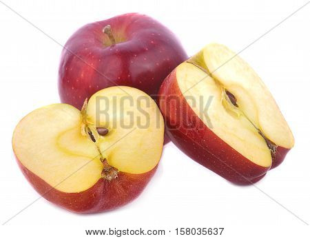 vitamin natural sweet slices red apples isolated