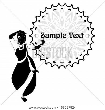 Illustration - template - on the theme of Indian culture with a beautiful girl.