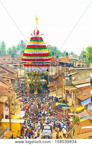 Gokarna Shivarathri Crowd People Chariot Pulling V