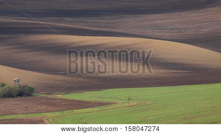 Background of Moravian fields area called the Moravian Tuscany Czechia.