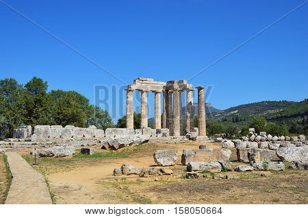 Temple Of Zeus In Nemea, Peloponnese, Greece