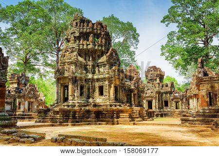 Ancient Buildings Of Thommanon Temple In Enigmatic Angkor