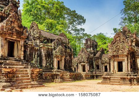View Of Ancient Thommanon Temple In Angkor, Siem Reap, Cambodia