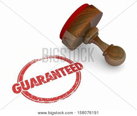 Guaranteed Stamp Promise Trust Word 3d Illustration