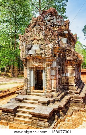 Ancient Library Building Of Thommanon Temple, Angkor, Cambodia