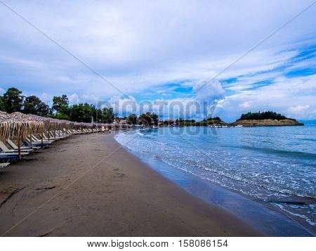 Sidari beach on northern part of Corfu Greek island