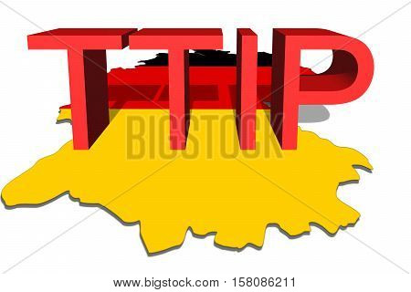 Ttip - Transatlantic Trade And Investment Partnership On Germany Map Background