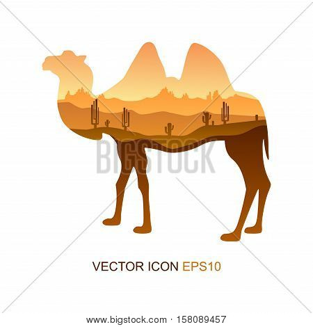 Camel, vector icon, logo, icon flat. Vector illustration. Picture camel.