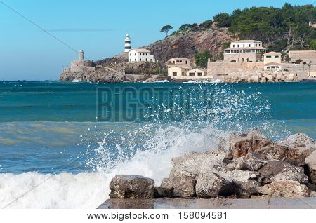 Port de Soller on Majorca. Winter, Spain