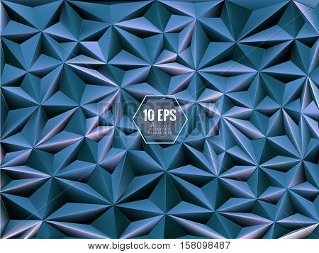 Triangular abstract 3D background in purple blue color