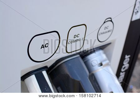 Modern electric car charging point / station