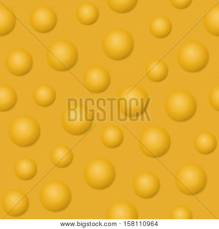 Yellow balls, bubbles and spheres vector illustration. Abstract background seamless pattern with 3D effect. Raster version. Design element  for website, banner, prints, wrapping, decoration, digital