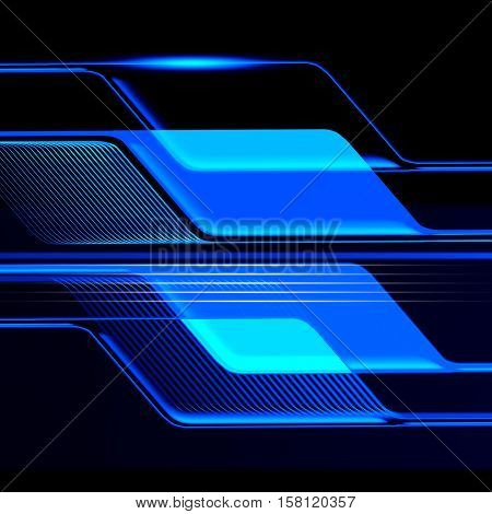 The background in blue techno style was made in Cinema 4D