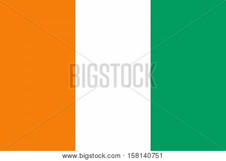 Official vector flag of Ivory Coast or Côte d'Ivoire