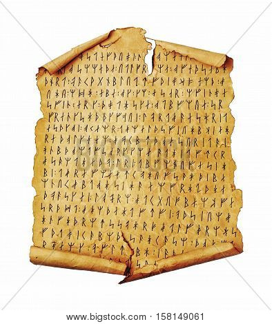 Ancient Scroll With The Scandinavian Runes