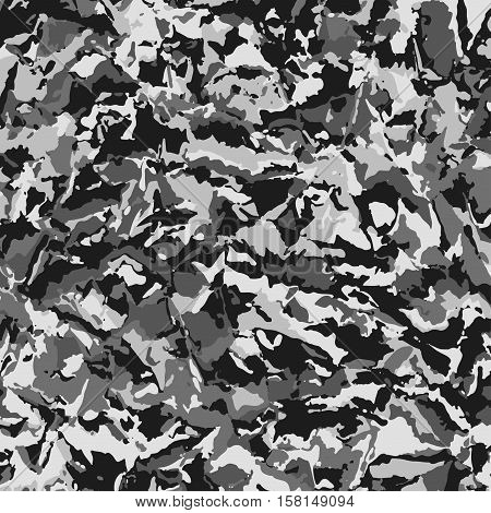 Abstract Military Gray Camouflage Background Made of Splash. Camo Grey Pattern for Army Clothing.