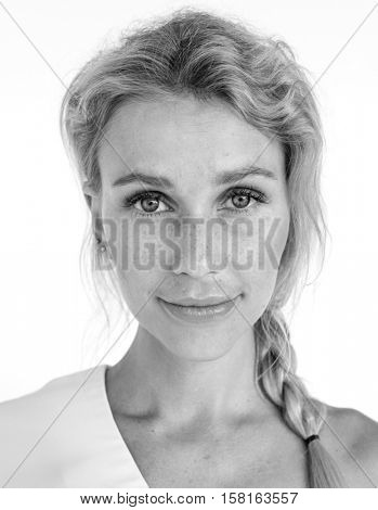Caucasian Woman Cheerful Portrait Concept