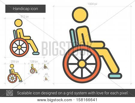 Handicap vector line icon isolated on white background. Handicap line icon for infographic, website or app. Scalable icon designed on a grid system.