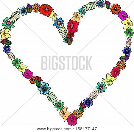 A pretty floral heart shape with copyspace.