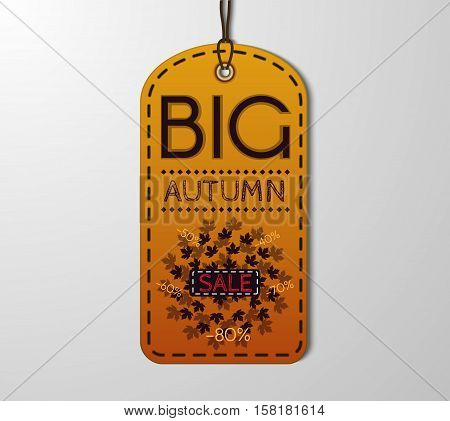 Autumn Sale Sticker With In Vintage Style.
