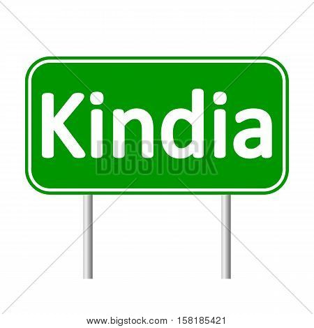 Kindia road sign isolated on white background.