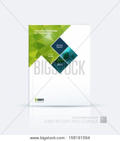 Business vector. Brochure template layout, cover design annual report, magazine, flyer in A4 with rectangles, diagonal house window shape for real estate, business, building. Abstract design.