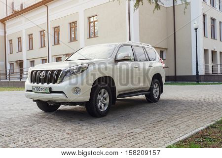 Sukhum, Russia - October 10, 2016: Toyota Land Cruiser parked on the street.