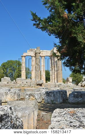 Temple Of Zeus In Nemea, Peloponnese, Greece