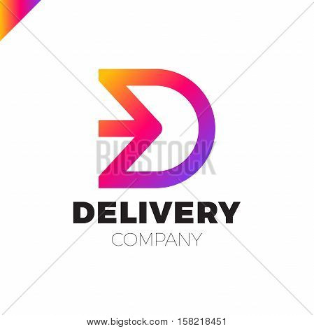 Letter D Logo. Arrow Letter D Icon Design Template Elements