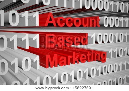 Account-based marketing in the form of binary code, 3D illustration