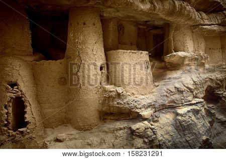 Mali, Africa - Dogon Village And Typical Mud Buildings