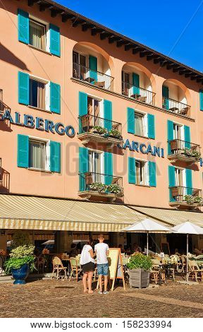 Cafes And Restaurants In Ascona In Ticino Of Switzerland