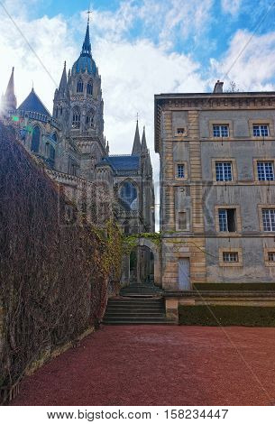 Cathedral Of Our Lady Of Bayeux Calvados Normandy In France
